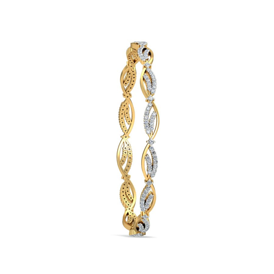 1.75ct Leaf Whisper Natural Diamond Bangle SolitaireKart